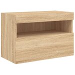 vidaXL Ensemble de meubles TV muraux 7Pièces et lumières LED chêne sonoma