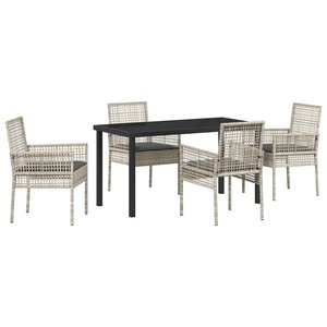 vidaXL Ensemble de salle à manger pour jardin 5 Pièces Gris clair