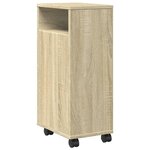 vidaXL Meuble étroit de salle de bain à roulettes chêne sonoma