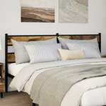 vidaXL Tête de lit chêne fumé 200 cm fer et bois d'ingénierie