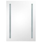 vidaXL Armoire de salle de bain à miroir LED Blanc brillant 50x13x70cm