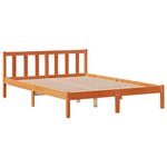 vidaXL Lit bibliothèque sans matelas cire marron 140x200 cm pin massif