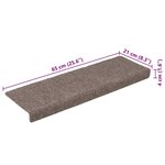 vidaXL Tapis d'escalier autocollants 30 pièces 65 x 21 x 4 cm Beige Bord rectangulaire