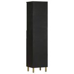 vidaXL Armoire de salle de bain noir 38x33x160 cm bois massif manguier