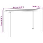 vidaXL Table à manger de jardin anthracite 110x54x70 cm acier