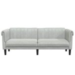 vidaXL Canapé à 3 places gris clair velours