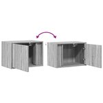 vidaXL Tables de chevet murales avec lumières LED 2 Pièces sonoma gris