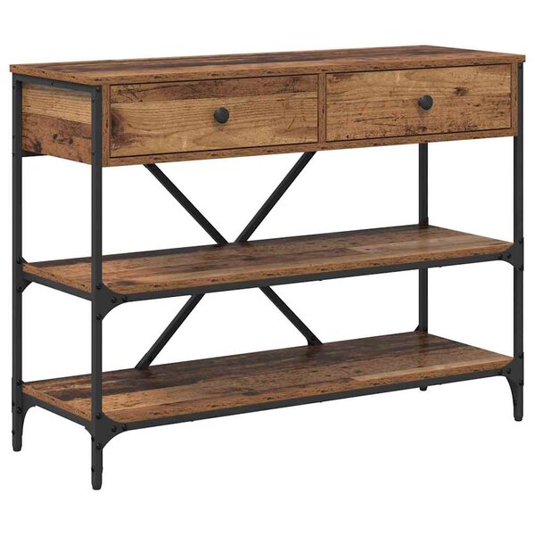 vidaXL Table console avec tiroir Bois ancien Bois d'ingénierie