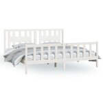 vidaXL Cadre de lit sans matelas blanc bois massif de pin 200x200 cm