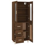 Vidaxl buffet haut chêne marron 69 5x34x180 cm bois d'ingénierie