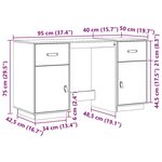 vidaXL Bureau avec armoires Marron miel 135x50x75cm Bois massif de pin