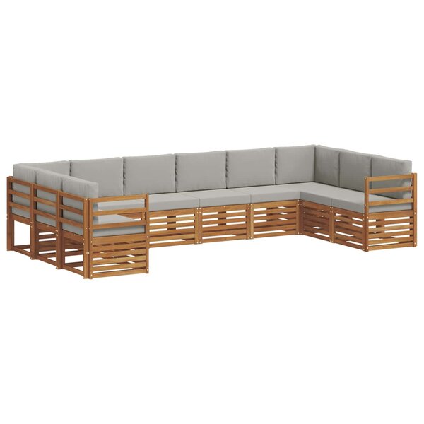 vidaXL Ensemble de canapé d'angle 10 Pièces Gris Naturel et Clair