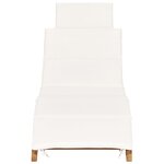 vidaXL Chaise longue pliable avec coussin blanc crème Bois de teck
