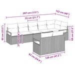 vidaXL Ensemble de canapé de jardin 8 pièces avec coussins en beige poly rattan
