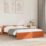 vidaXL Cadre de lit Marron cire 150 x 200 cm Bois massif en pin