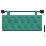 vidaXL Tête de lit suspendue Avec lumière LED Turquoise Velours