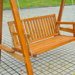 Balancelle balancoire hamac banc fauteuil de jardin bois de pin 2 places charge max. 300kg