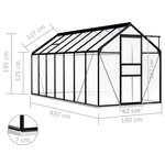 vidaXL Serre avec cadre de base Anthracite Aluminium 8 17 m²