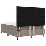 vidaXL Lit à ressorts avec matelas et LED - Taupe 160 x 200 cm Tissu