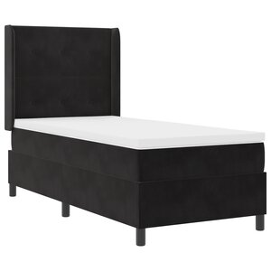 Lit avec sommier et matelas vidaXL Noir 100x200 cm Velours