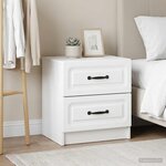 vidaXL Cabinet de chevet avec tiroir 2 Pièces Blanc 43 x 34 5 x 44 5 cm