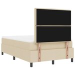 vidaXL Lit à ressorts avec matelas Crème 120 x 190 cm tissu