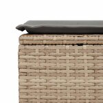 vidaXL Salon de jardin avec coussins 2 Pièces beige résine tressée acacia