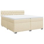 vidaXL Sommier à lattes de lit avec matelas Crème 200x200 cm Tissu
