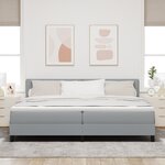 vidaXL Lit à ressorts avec matelas et LED gris clair 200x200 cm en tissu