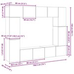 vidaXL Ensemble meuble TV 8 Pièces Bois ancien 80 x 30 x 30 cm