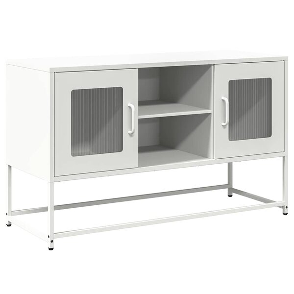 vidaXL Meuble TV blanc 100 5x39x60 5 cm acier