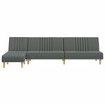 vidaXL Canapé-lit en forme de L gris foncé 255x140x70 cm tissu