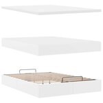 VidaXL Cadre de lit ottoman avec matelas blanc 140x190 cm similicuir