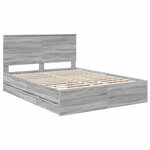 vidaXL Cadre de lit Gris Sonoma 150 x 200 cm Bois Ingénierie