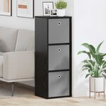 vidaXL Buffet avec tiroir Chêne noir 35 x 32 x 99 5 cm