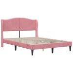 vidaXL Cadre de lit avec tête de lit Rose 140 x 190 cm Velours