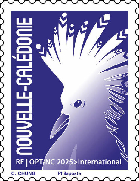 Timbre Nouvelle Calédonie - Cagou Chung bleu