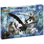 Dragons 3 puzzle 100 pieces xxl - le monde caché - ravensburger - puzzle enfant - des 6 ans