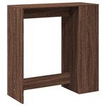 vidaXL Table de bar avec étagères chêne marron bois d'ingénierie