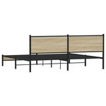 vidaXL Cadre de lit en métal sans matelas chêne sonoma 193x203 cm