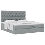 VidaXL Cadre de lit ottoman et matelas gris clair 160x200cm tissu