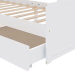 vidaXL Cadre de lit avec tiroirs Blanc Bois de pin massif 90x200 cm