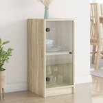 vidaXL Armoire latérale avec portes en verre chêne sonoma 35x37x75 5cm