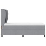 vidaXL Lit à ressorts avec matelas Gris clair 90 x 200 cm tissu