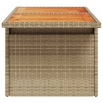 vidaXL Table de jardin beige 100x55x73cm résine tressée et bois acacia