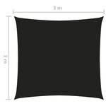vidaXL Voile de parasol tissu oxford carré 3x3 m noir