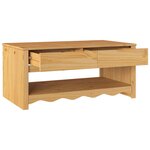 vidaXL Table basse Drammen Chêne 99 x 55 x 45 cm Bois massif en pin