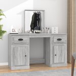 vidaXL Coiffeuse avec miroir sonoma gris 130x50x132 5 cm