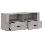 vidaXL Meuble TV Gris béton 100x35x40 cm Bois d'ingénierie