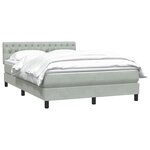 vidaXL Sommier à lattes de lit et matelas gris clair 140x210cm velours